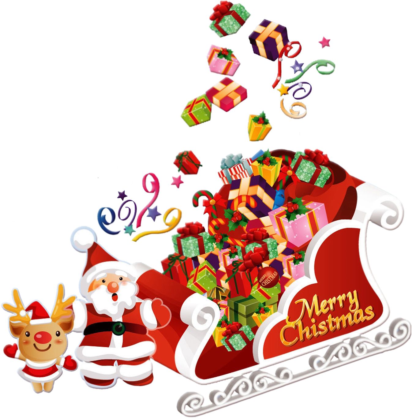 Santa sleigh PNG    图片编号:38666