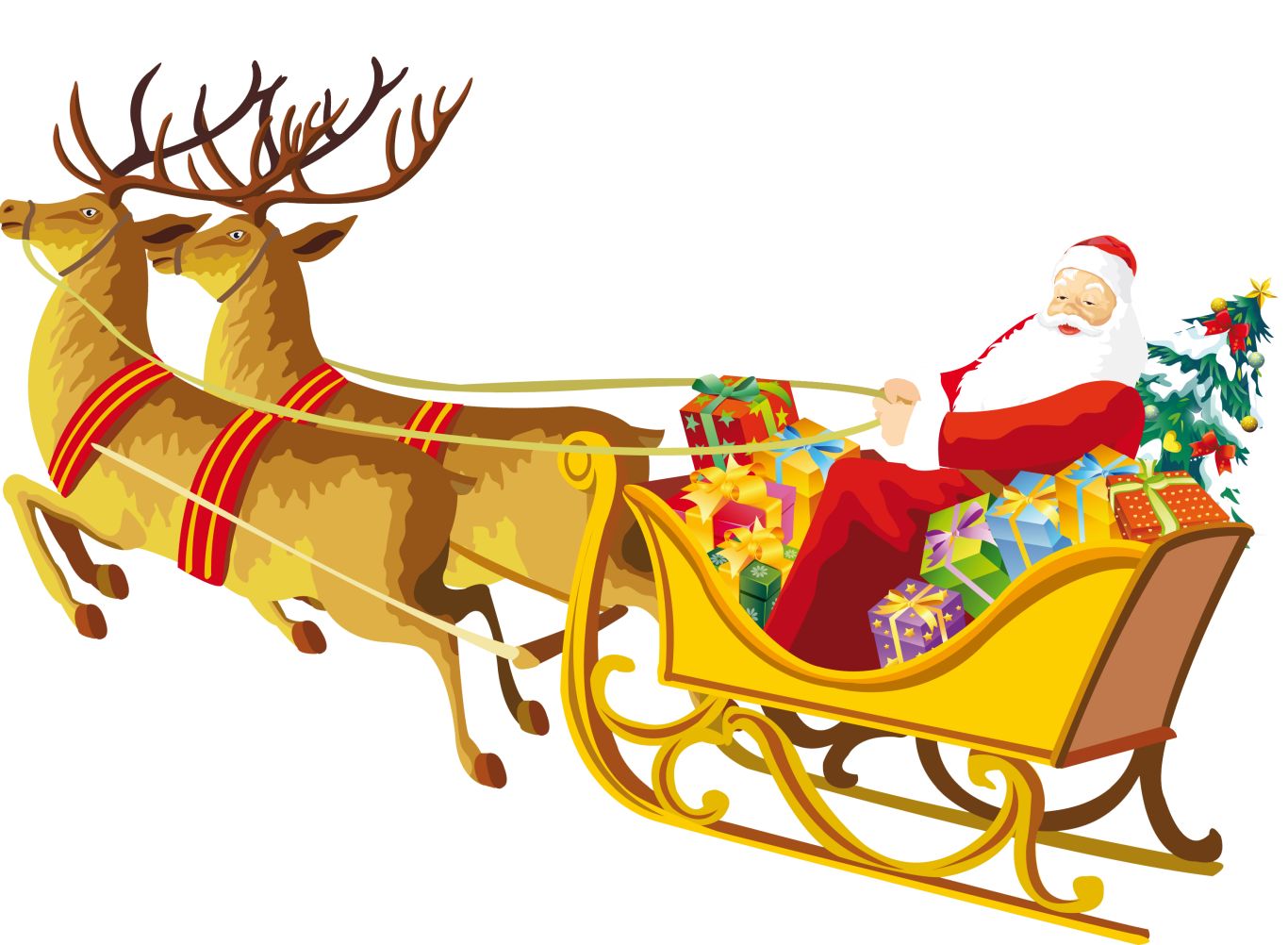 Santa sleigh PNG    图片编号:38669