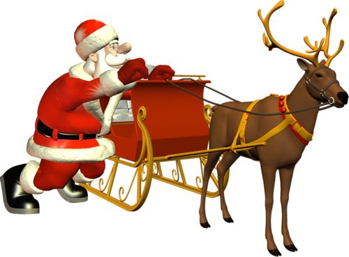 Santa sleigh PNG    图片编号:38678