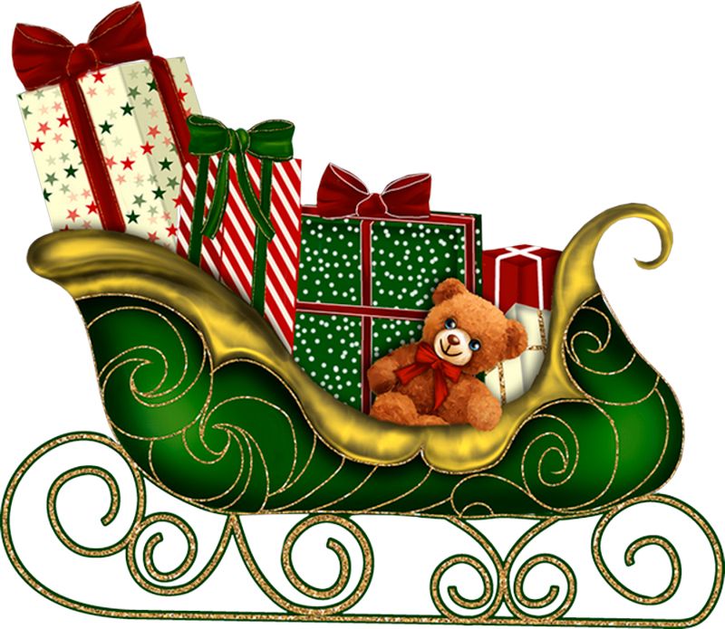 Santa sleigh PNG    图片编号:38683