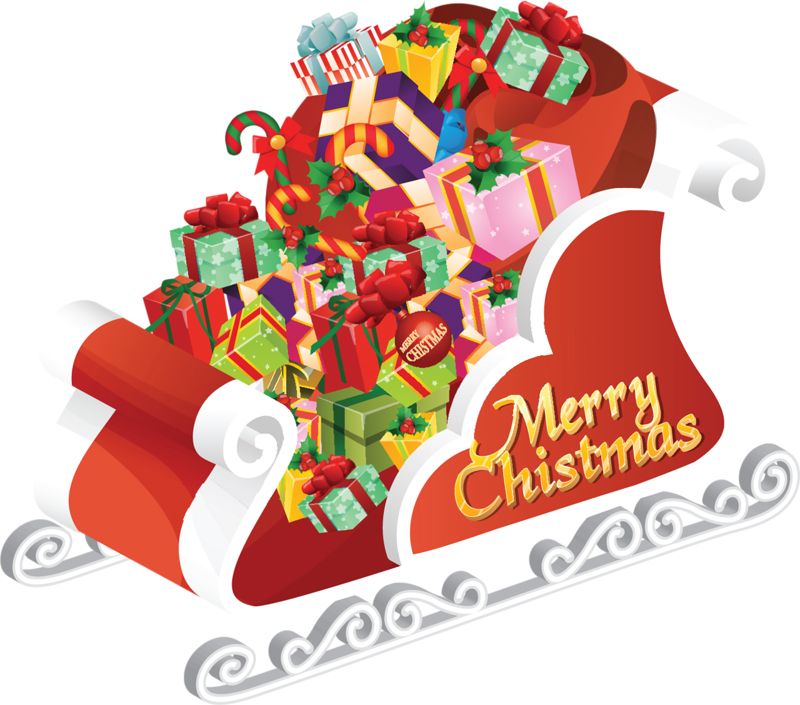 Santa sleigh PNG    图片编号:38690