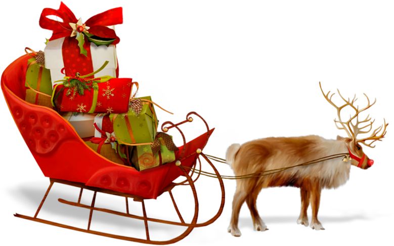 Santa sleigh PNG    图片编号:38691