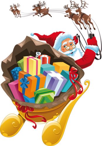 Santa sleigh PNG    图片编号:38695