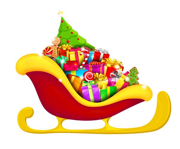 Santa sleigh PNG    图片编号:38700