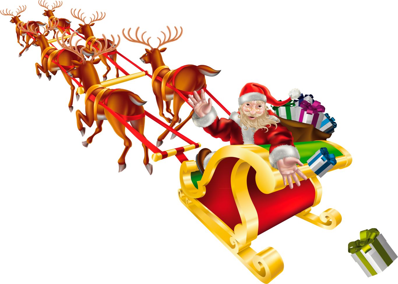 Santa sleigh PNG    图片编号:38659