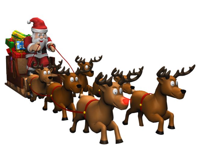 Santa sleigh PNG    图片编号:38714