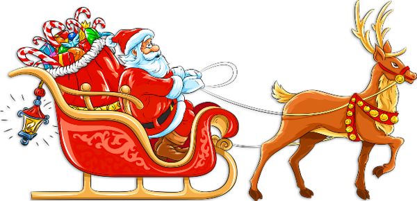 Santa sleigh PNG    图片编号:38726