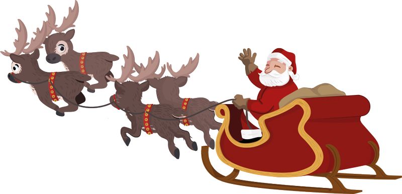 Santa sleigh PNG    图片编号:38727