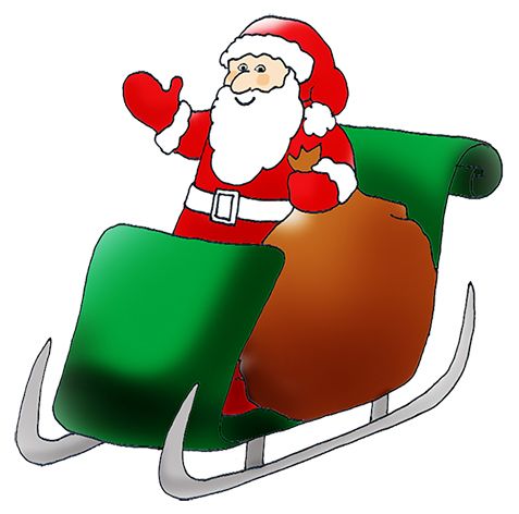 Santa sleigh PNG    图片编号:38731