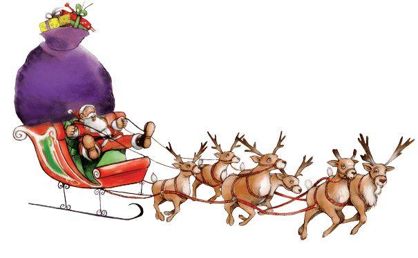 Santa sleigh PNG    图片编号:38732