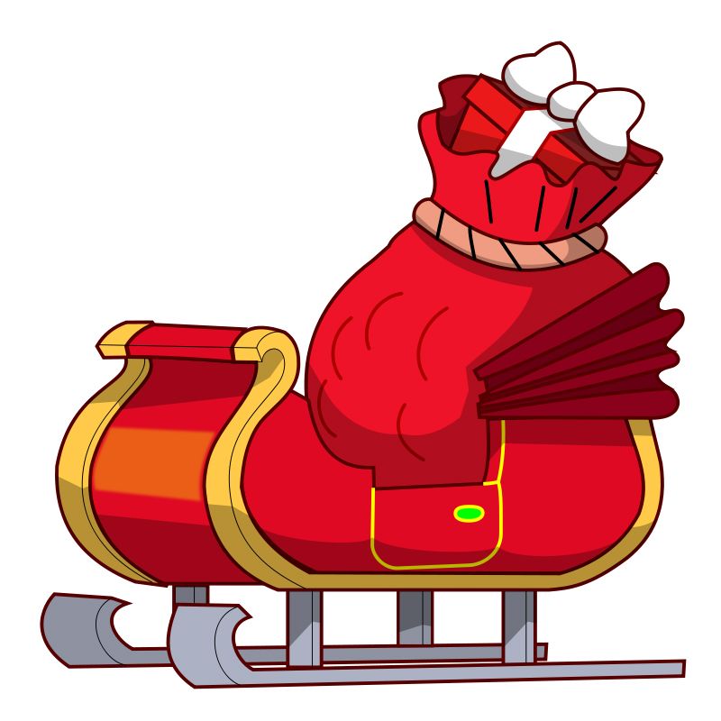 Santa sleigh PNG    图片编号:38733