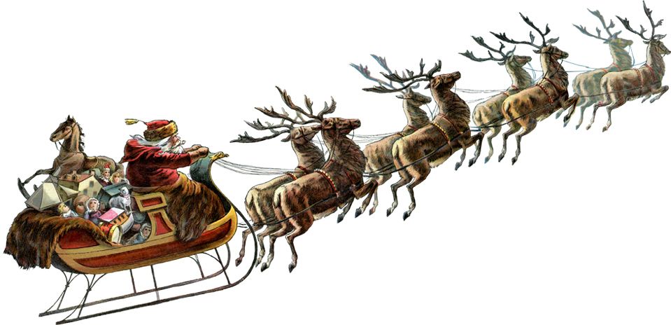 Santa sleigh PNG    图片编号:38735