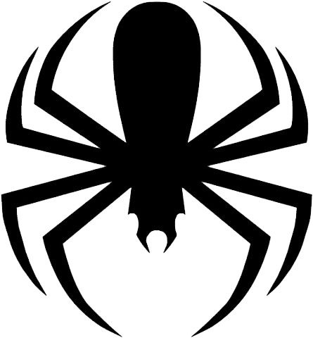 Black spider siluet logo PNG image    图片编号:4547