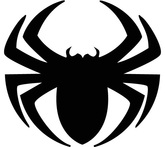 Black spider siluet logo PNG image    图片编号:4560