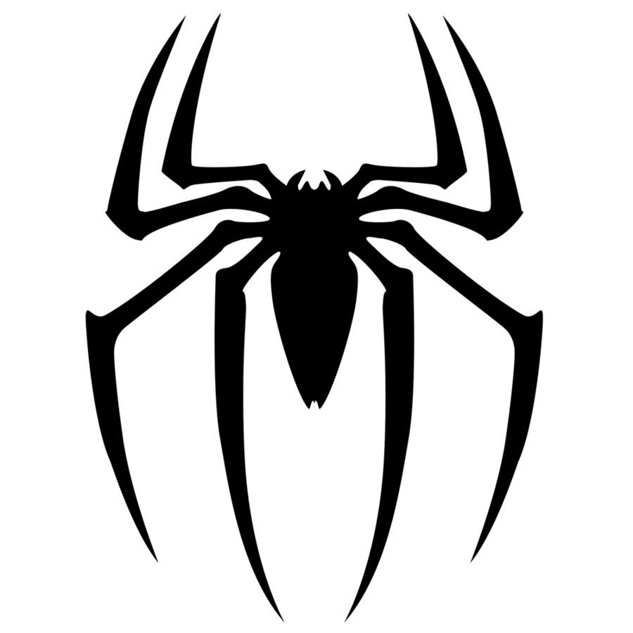 Black spider siluet logo PNG image    图片编号:4577