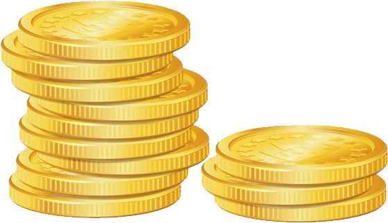 Gold coins PNG image    图片编号:11007