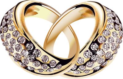 Wedding golden rings PNG image    图片编号:6737