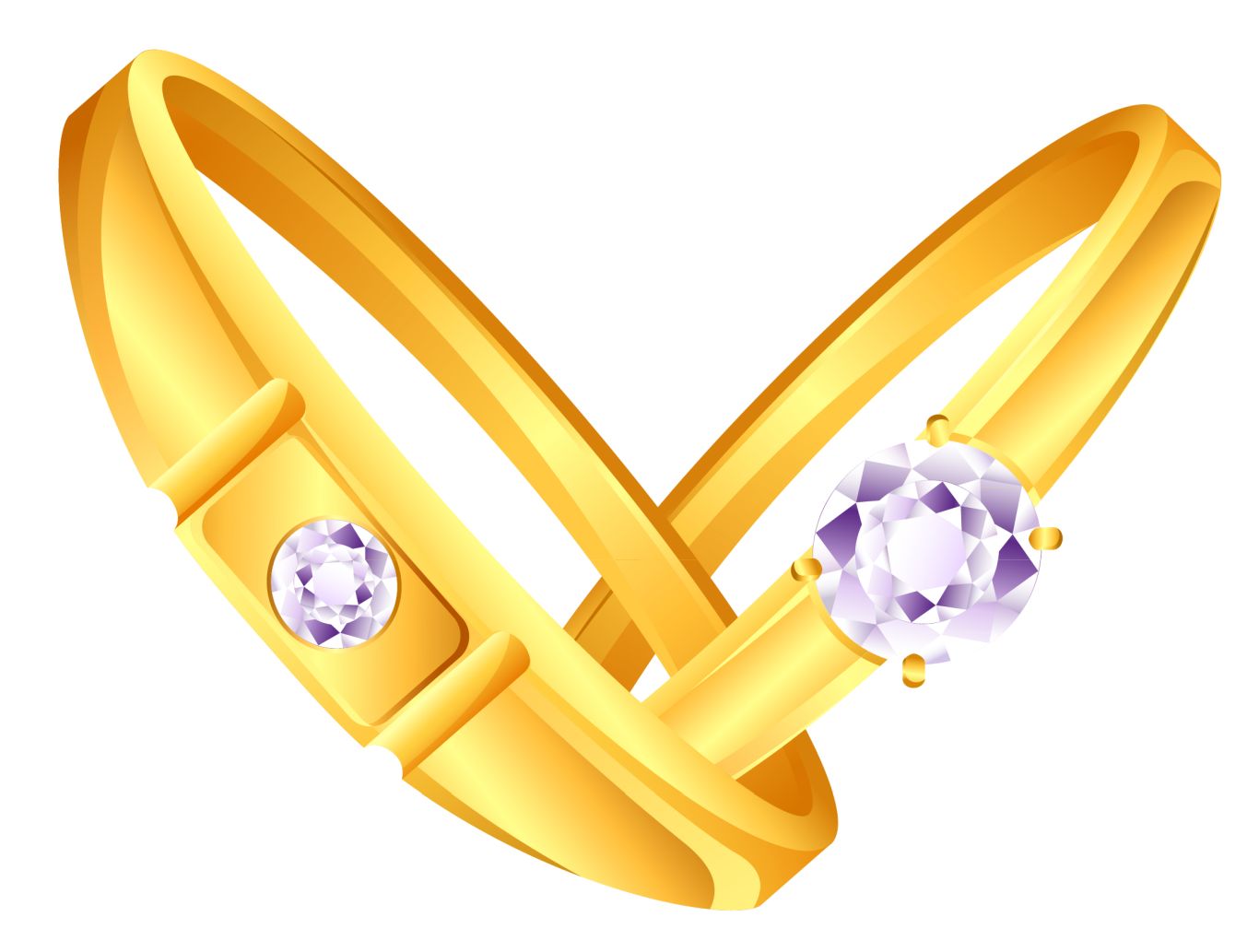 Wedding golden rings PNG image    图片编号:6776