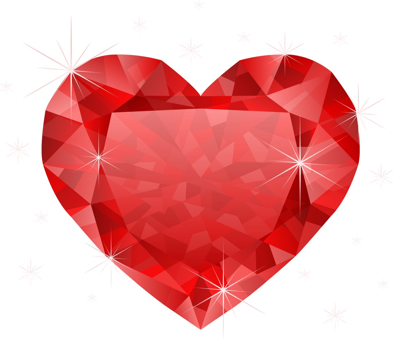 Diamond red heart PNG    图片编号:6779