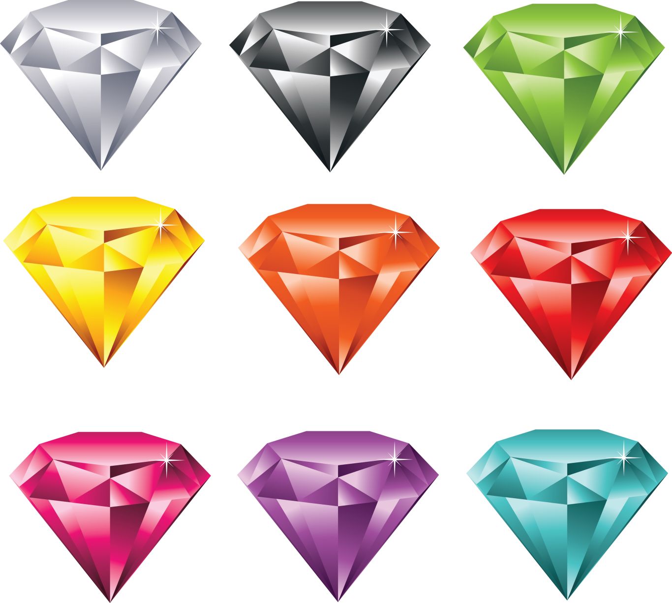 Color diamonds PNG images    图片编号:6781