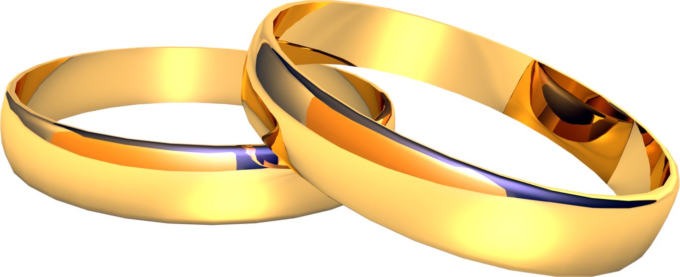 Wedding golden rings PNG image    图片编号:6803