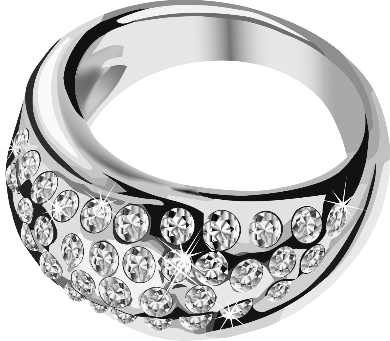 silver ring with diamonds PNG    图片编号:6829