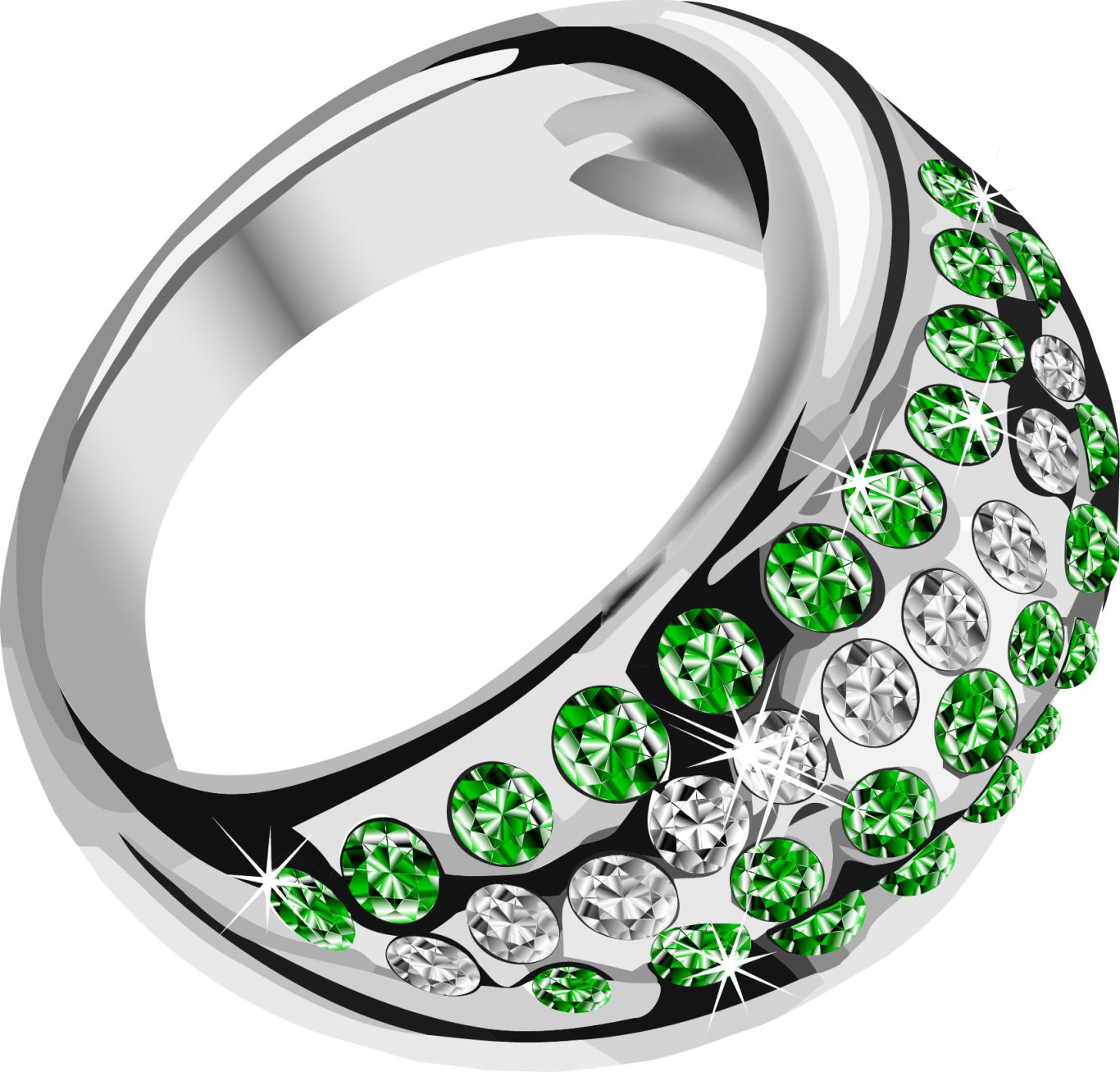 silver ring with diamonds PNG    图片编号:6830