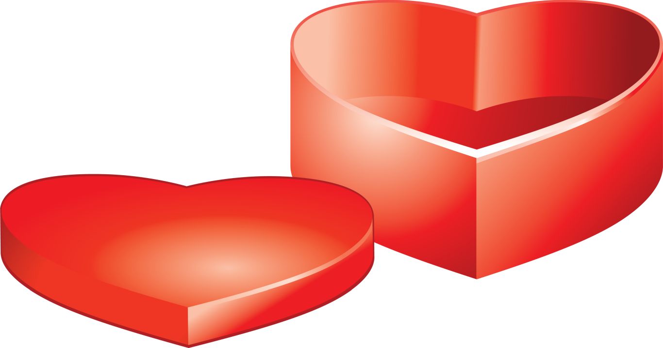 Red heart gift box PNG    图片编号:100104