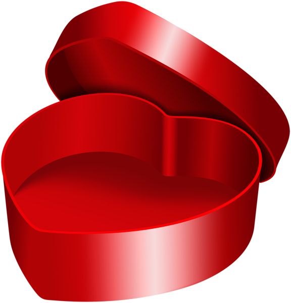 red heart open gift box PNG    图片编号:100256