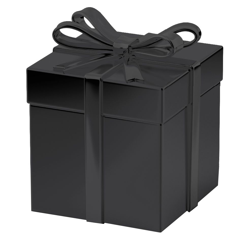 Black gift box PNG    图片编号:100410