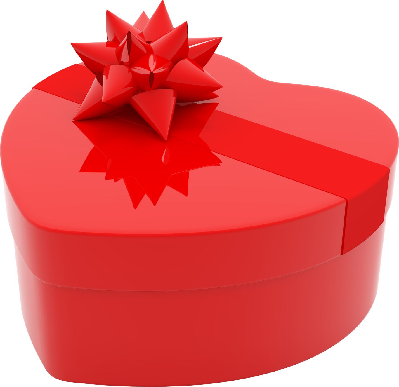 Red heart gift box PNG    图片编号:100420