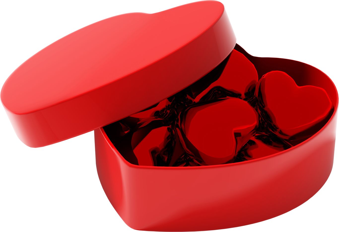 Red heart gift box PNG    图片编号:100423