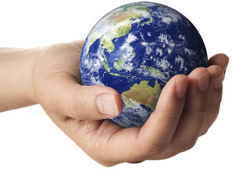 Globe, earth in hand PNG    图片编号:100085