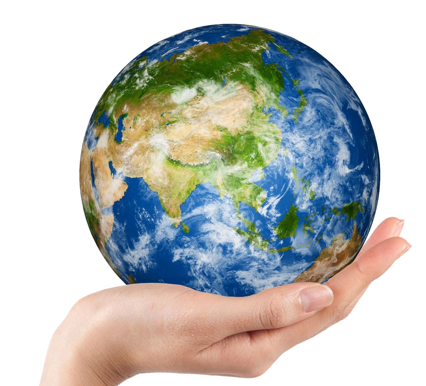 Globe, earth in hand PNG    图片编号:100094