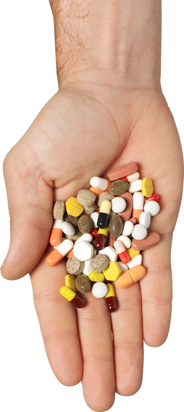 Pills, tablets in hand PNG    图片编号:99955