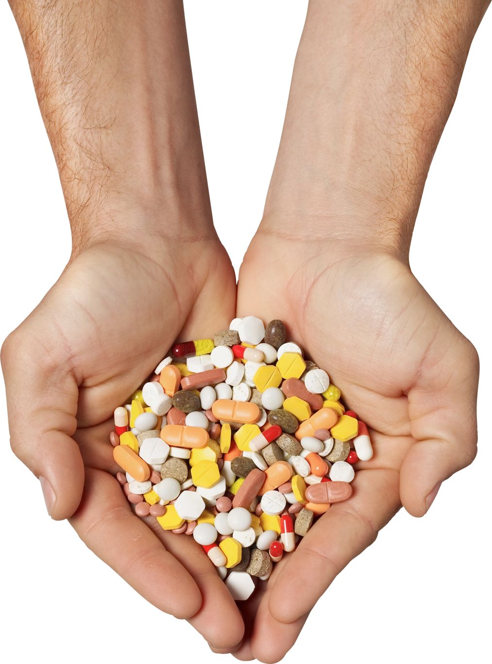 Pills, tablets in hands PNG    图片编号:99968