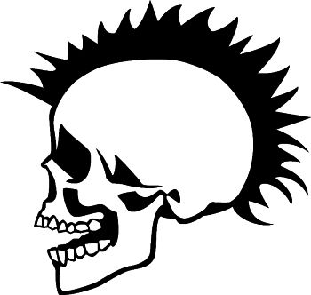 Punk rock skull PNG    图片编号:83553