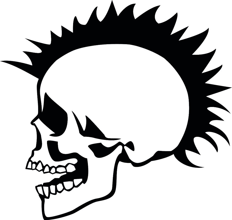 Punk hair skull PNG    图片编号:83528