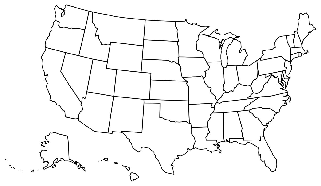 USA map PNG    图片编号:46495