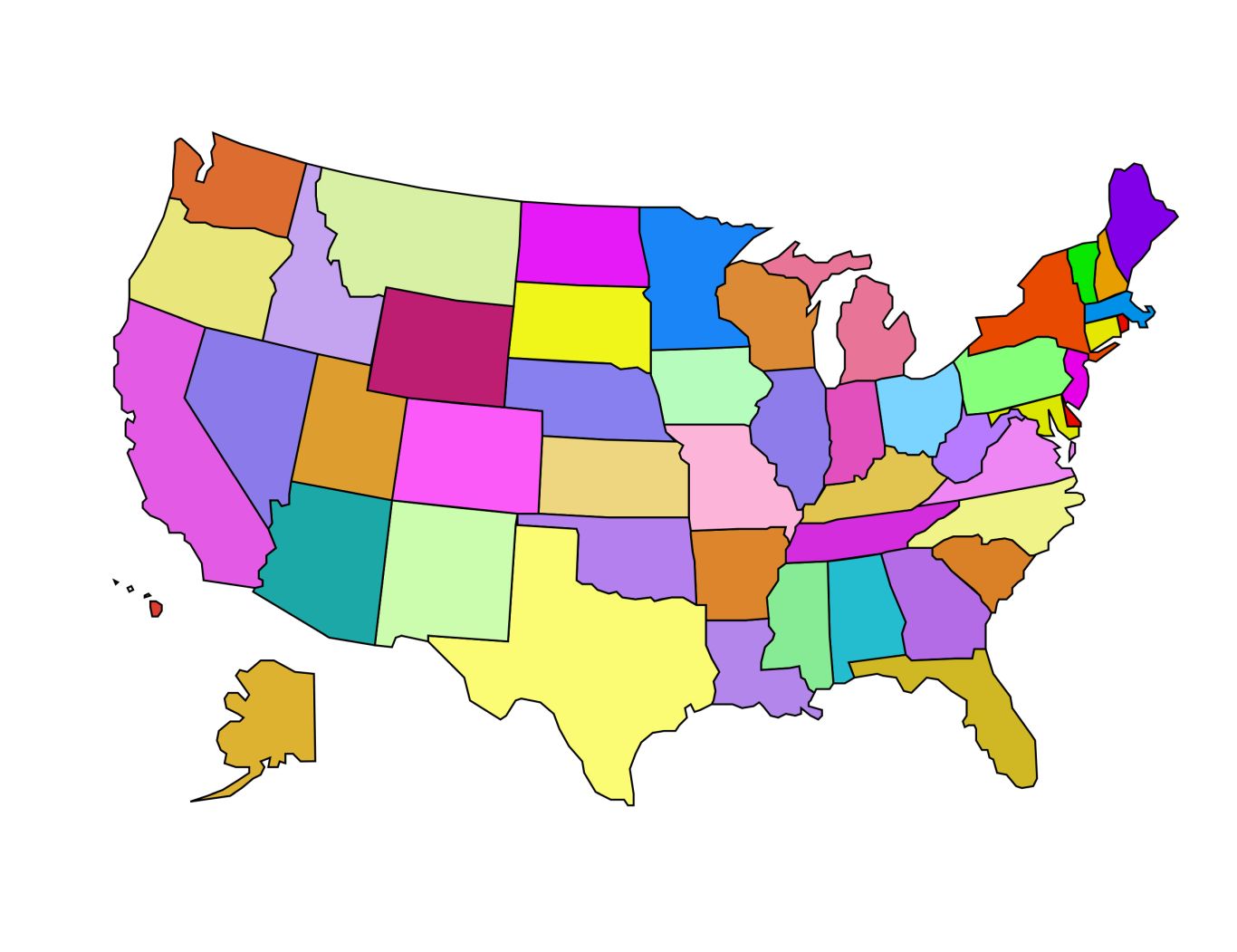 USA map PNG    图片编号:46502