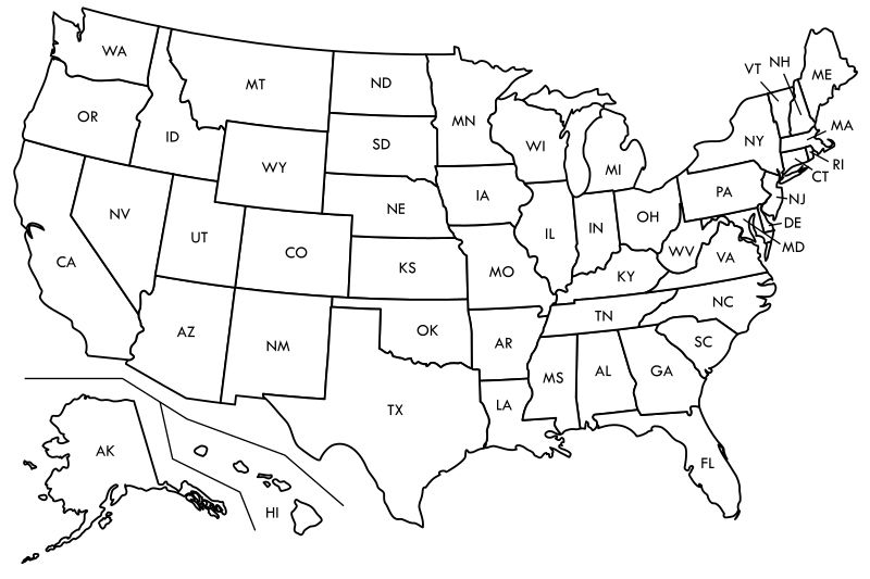 USA map PNG    图片编号:46485