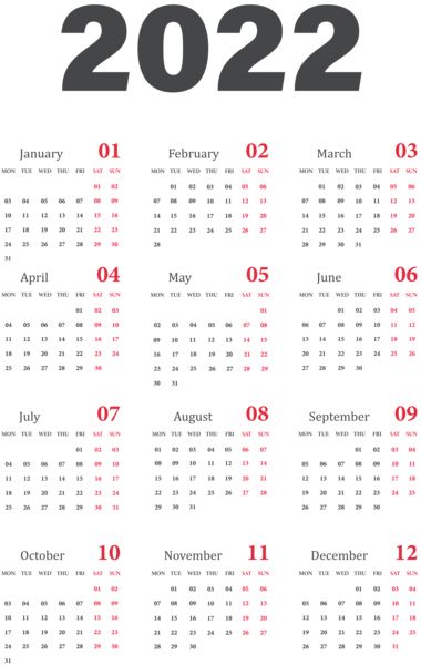 Calendar 2022 year PNG    图片编号:104336