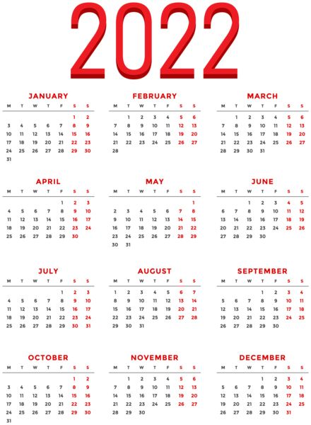 Calendar 2022 year PNG    图片编号:104341