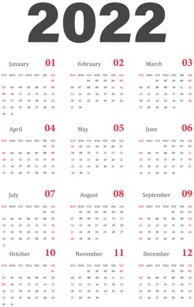 Calendar 2022 year PNG    图片编号:104343