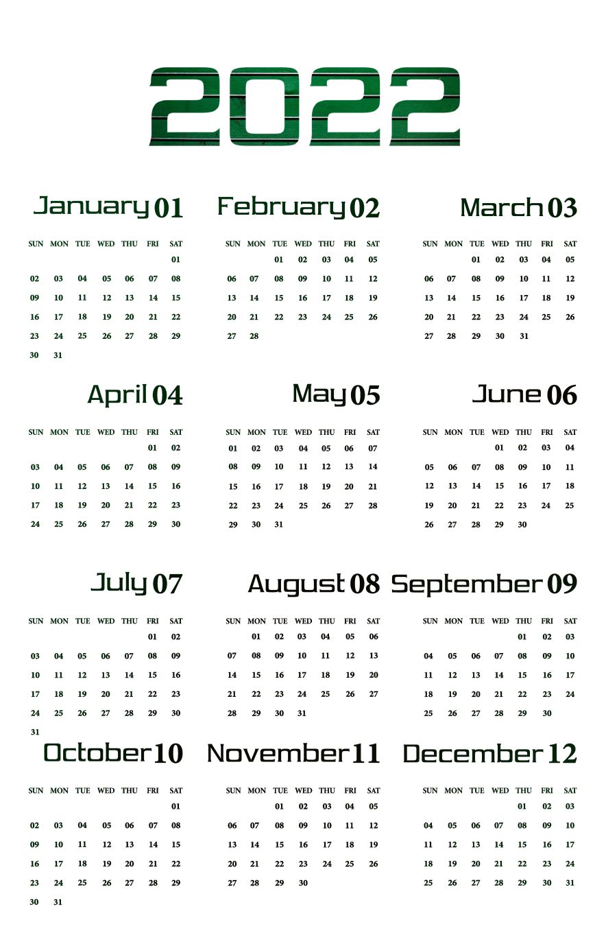 Calendar 2022 year PNG    图片编号:104348
