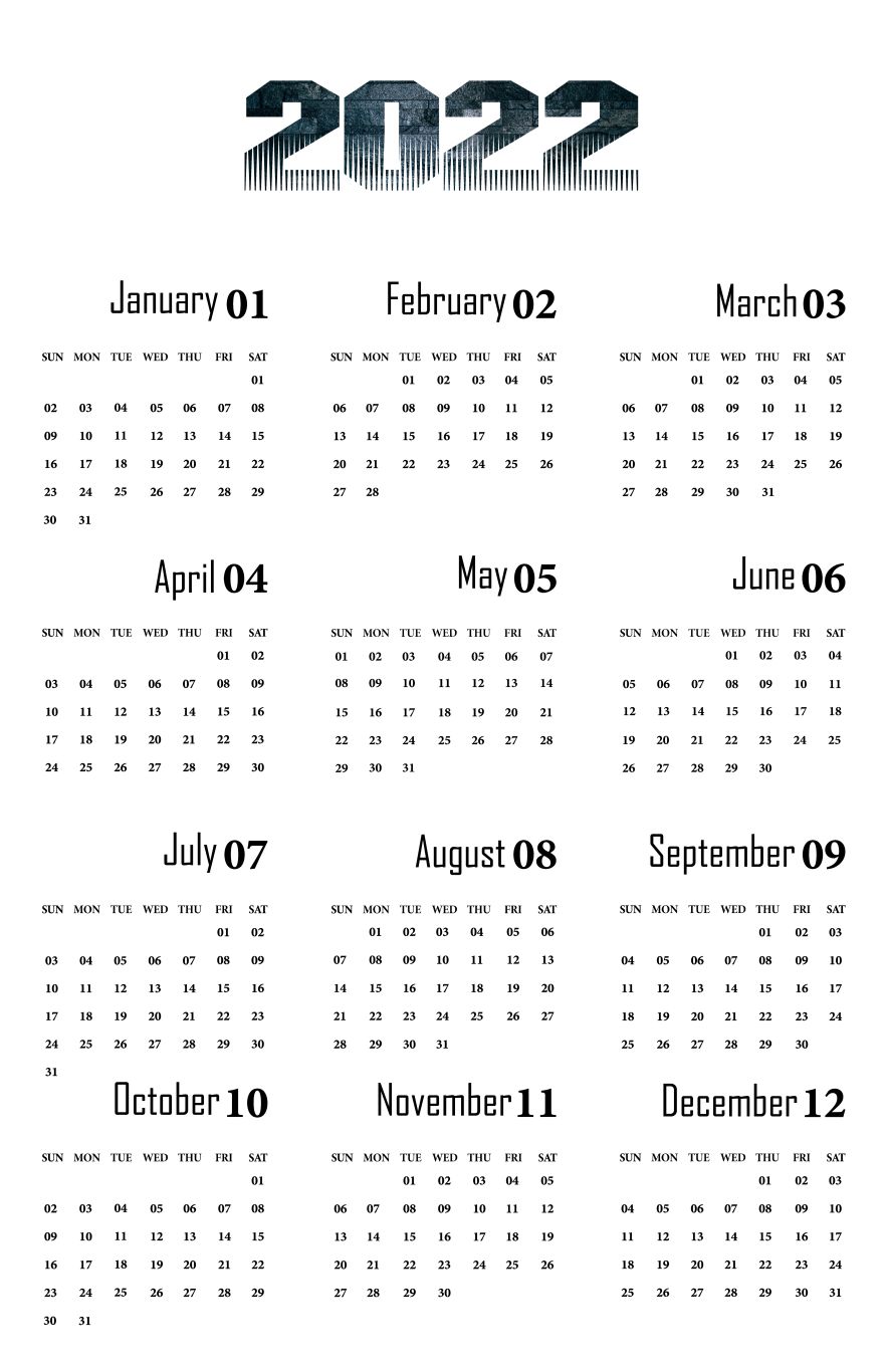 Calendar 2022 year PNG    图片编号:104350