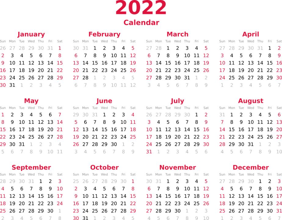 Calendar 2022 year PNG    图片编号:104357