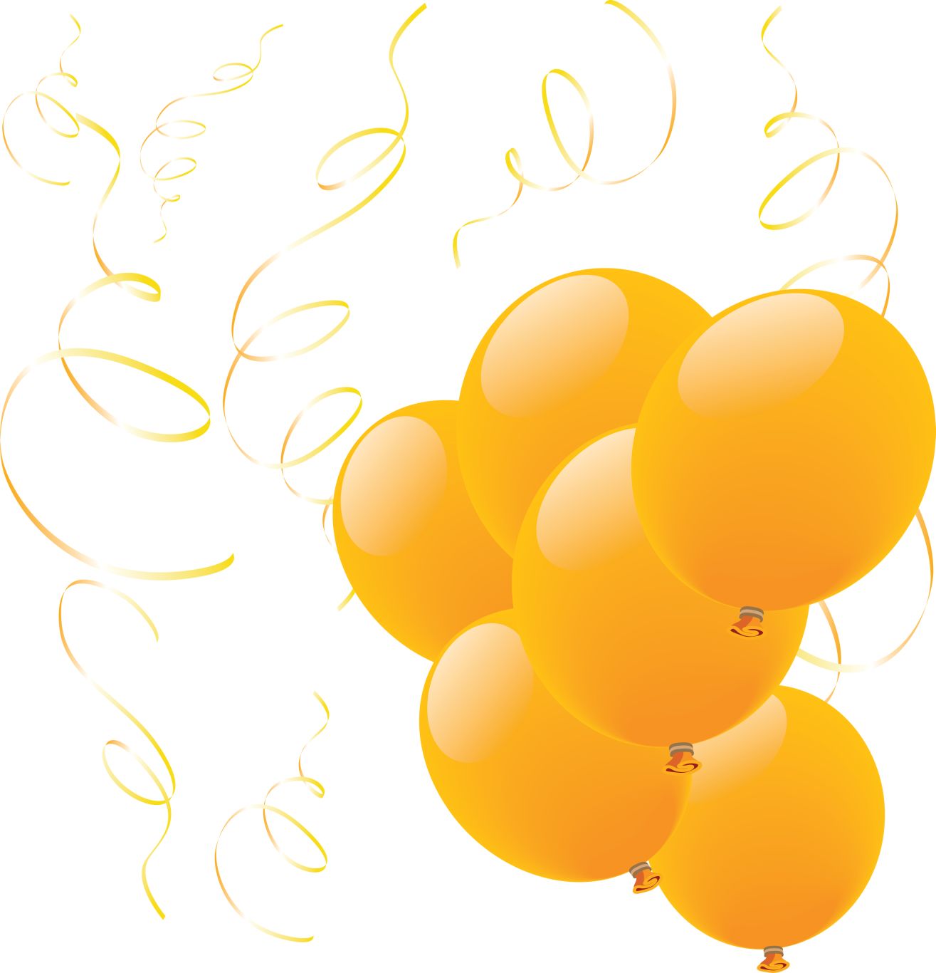 Yellow balloons PNG image    图片编号:3399