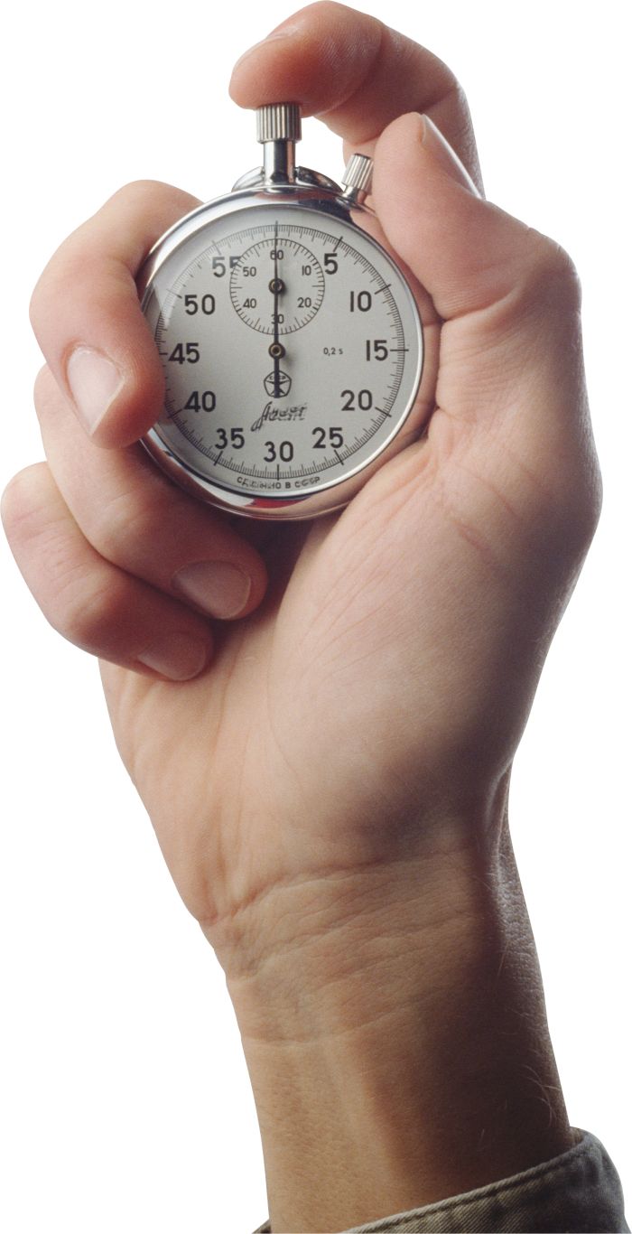 Stopwatch in hand PNG image    图片编号:6665
