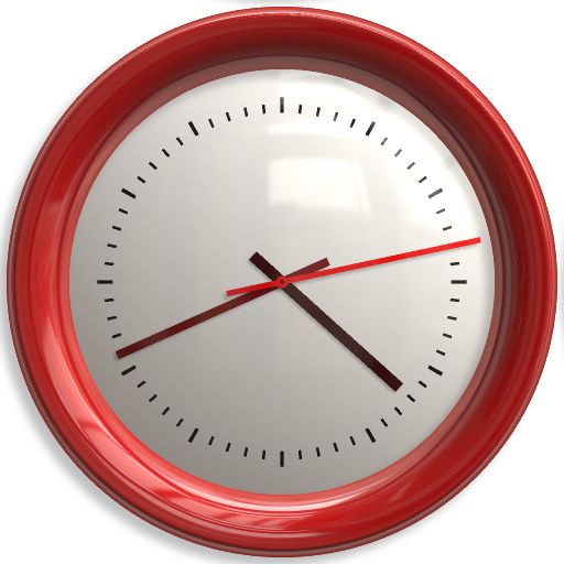 Red wall clock PNG image    图片编号:6672